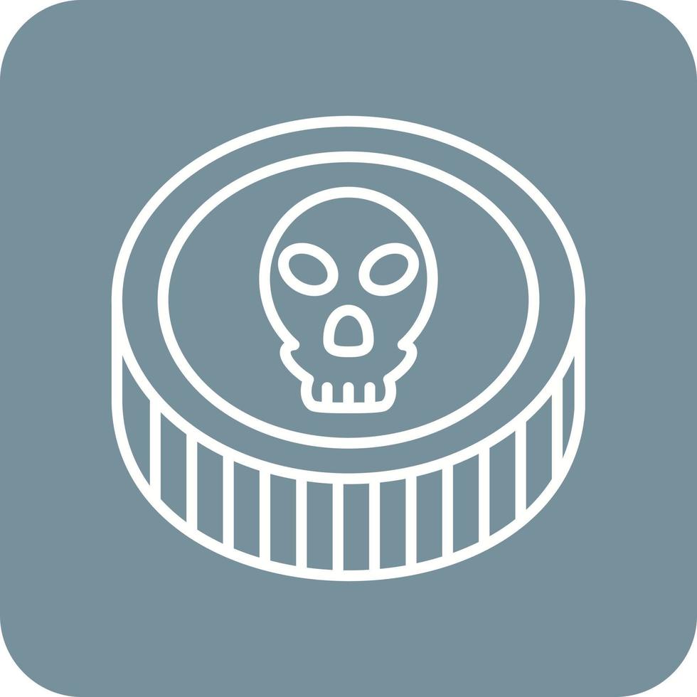 iconos de fondo de esquina redonda de línea de moneda pirata vector