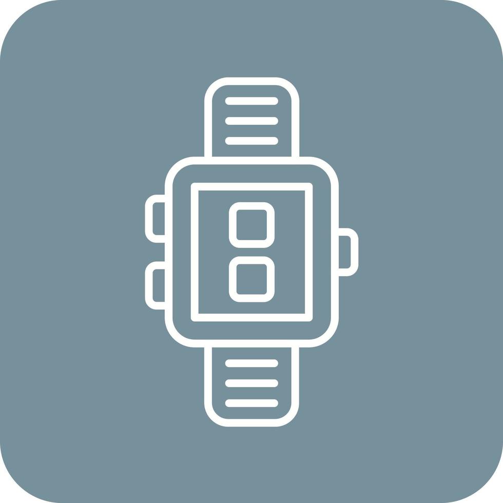 Smartwatch Line Round Corner Background Icons vector