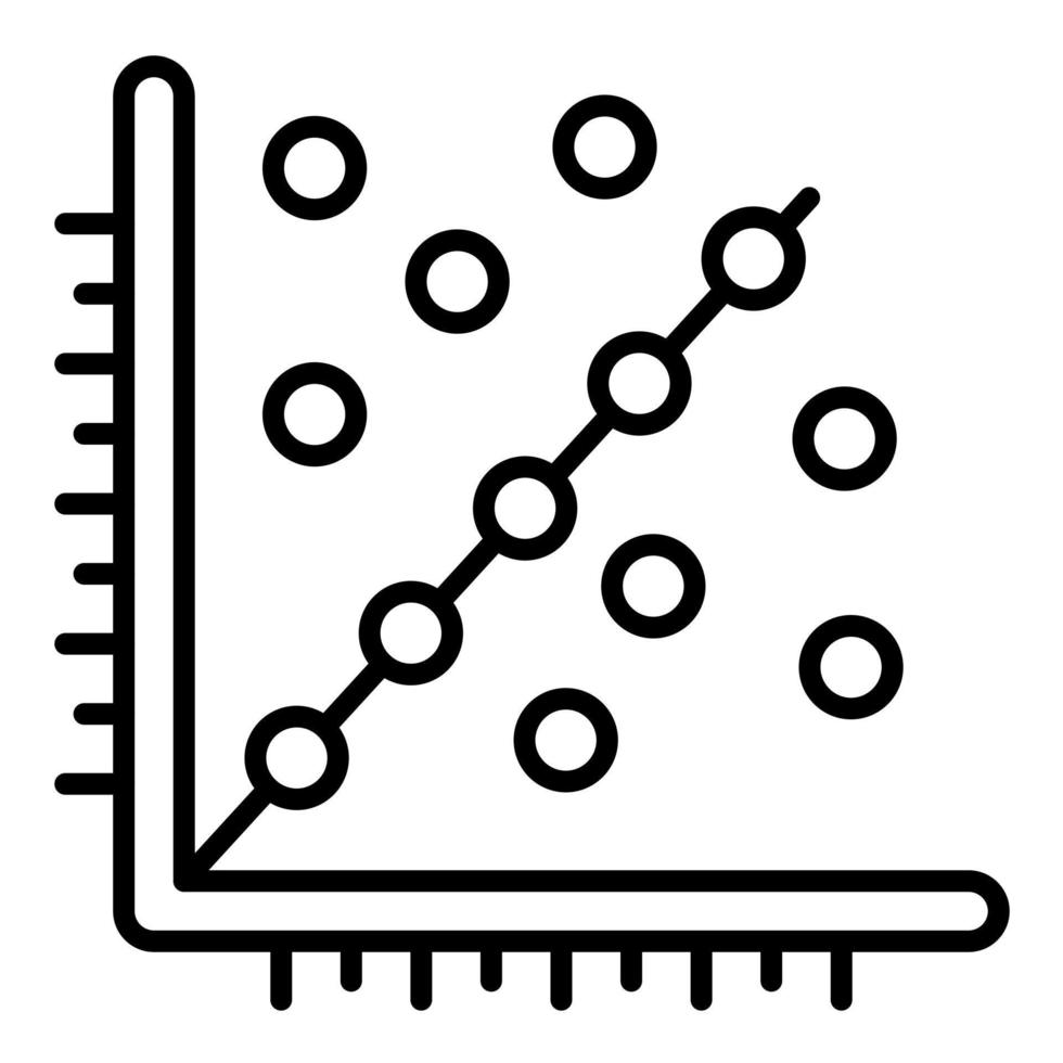 Regression Analysis Line Icon vector