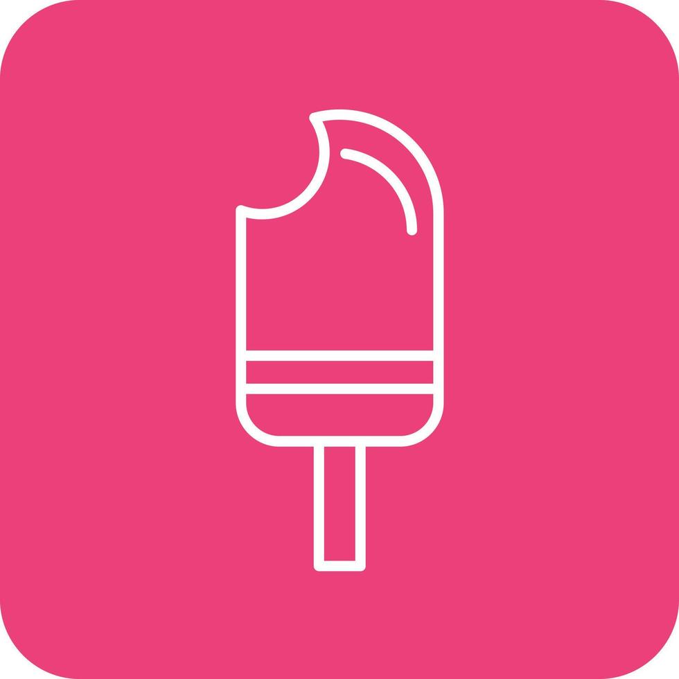 Popsicle Line Round Corner Background Icons vector