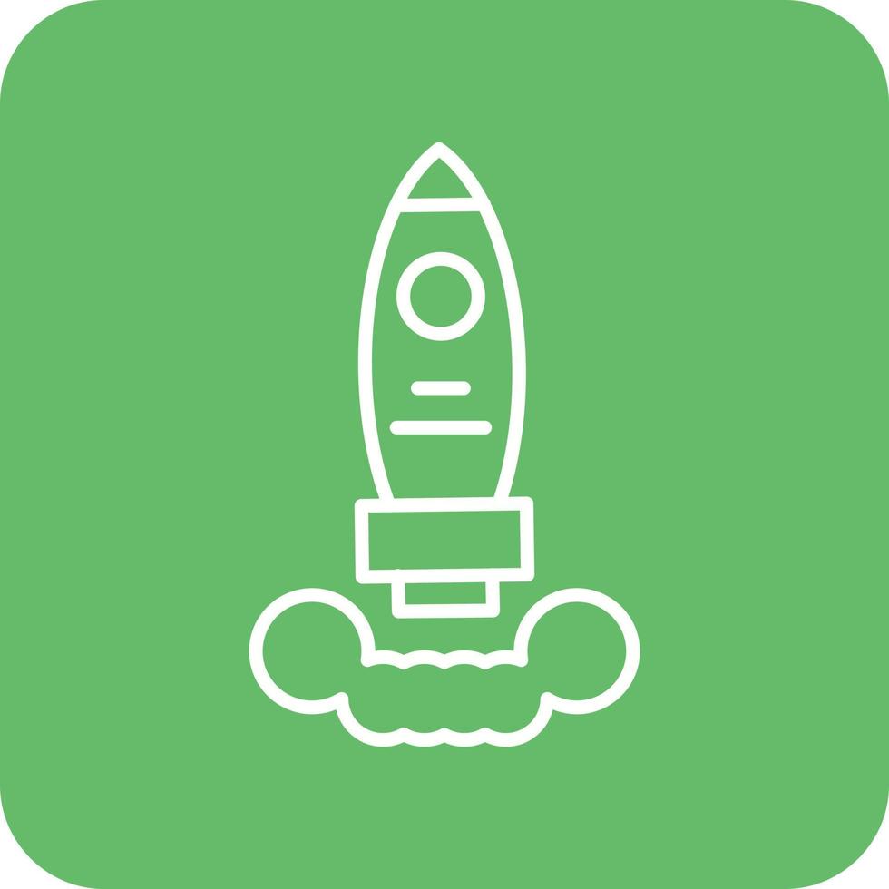 Rocket Line Round Corner Background Icons vector