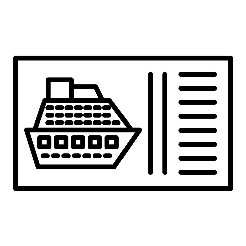 Cruise Ticket Line Icon vector