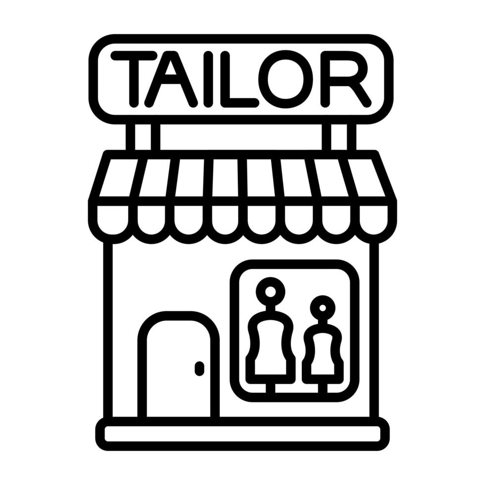 Tailor Shop Line Icon vector