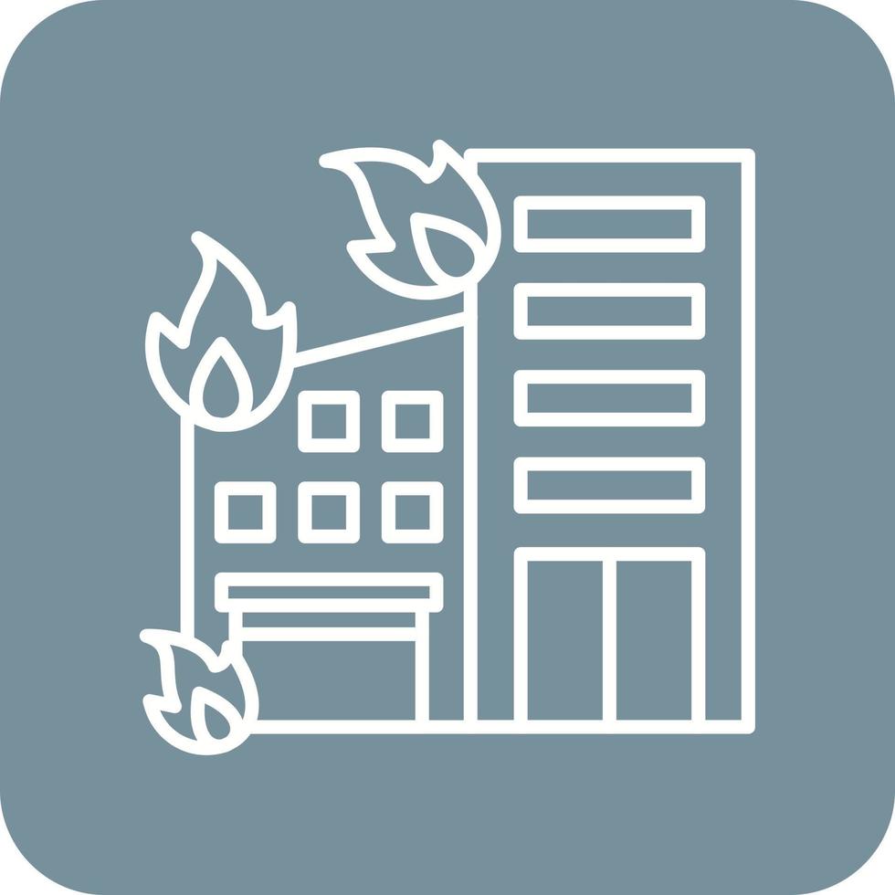 Building Fire Line Round Corner Background Icons vector