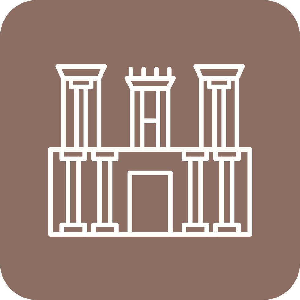 Petra Line Round Corner Background Icons vector