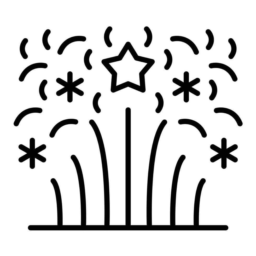 Fireworks Line Icon vector