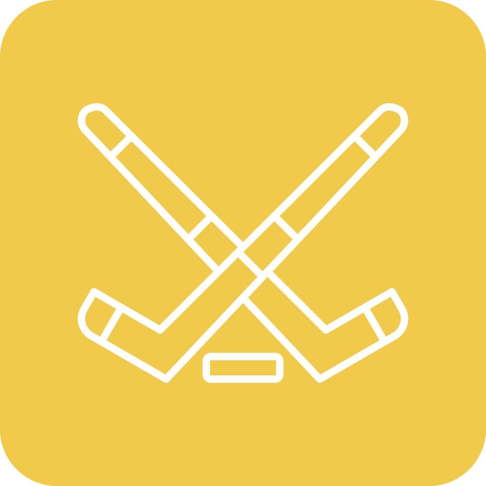 Ice Hockey Line Round Corner Background Icons vector