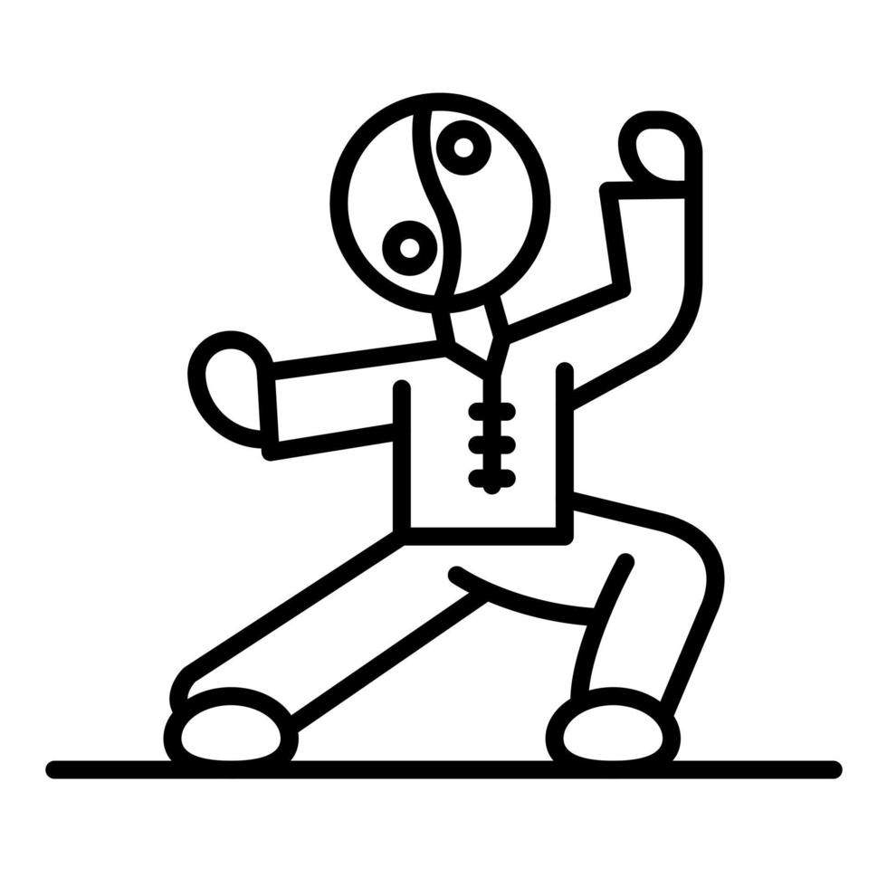 Tai Chi Line Icon vector