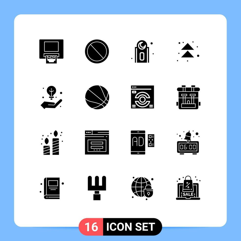 16 Creative Icons Modern Signs and Symbols of creative idea idea muslim business next Editable Vector Design Elements