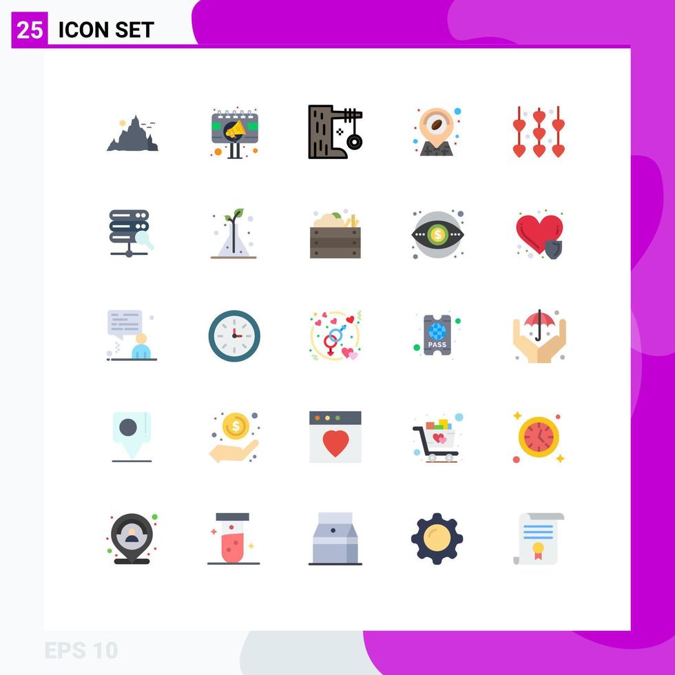 25 Universal Flat Colors Set for Web and Mobile Applications shop coffee billboard tire swing summer Editable Vector Design Elements