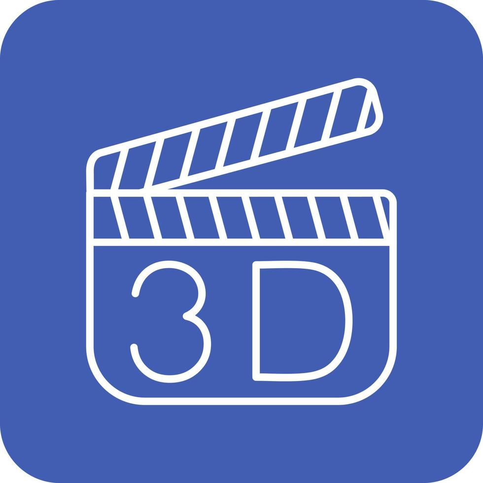 Iconos de fondo de esquina redonda de línea de película 3d vector
