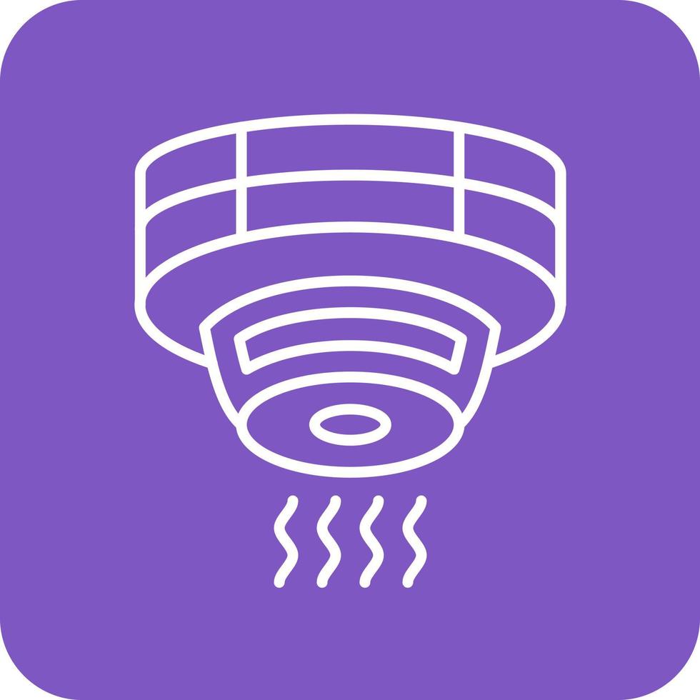 Smoke Detector Line Round Corner Background Icons vector
