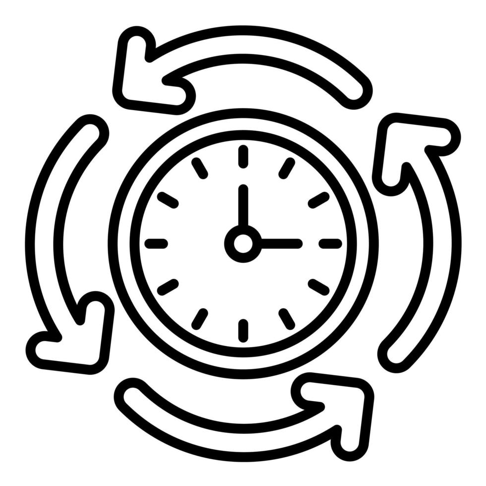 Round The Clock Line Icon 14808748 Vector Art at Vecteezy