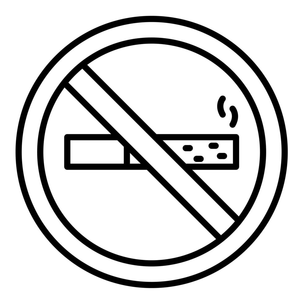 icono de línea de no fumar vector