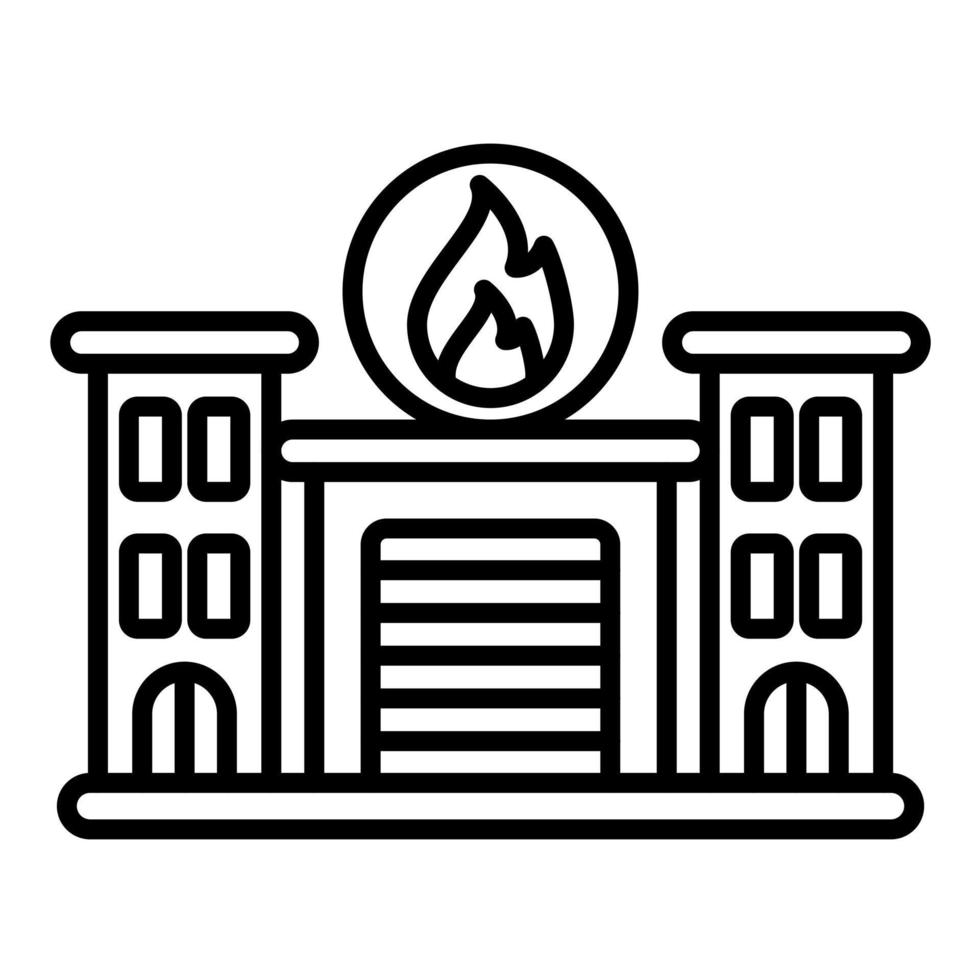 Building Fire Line Icon vector