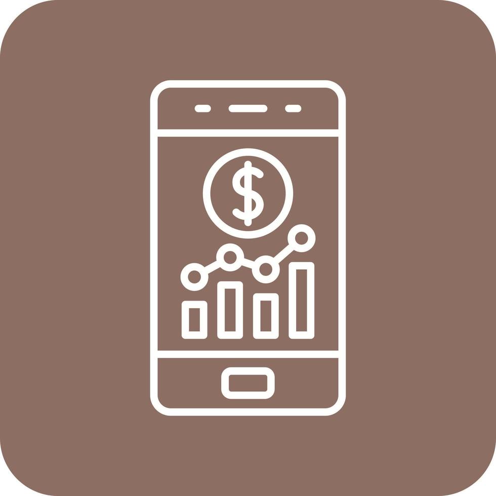 Mobile Bar Graph Line Round Corner Background Icons vector