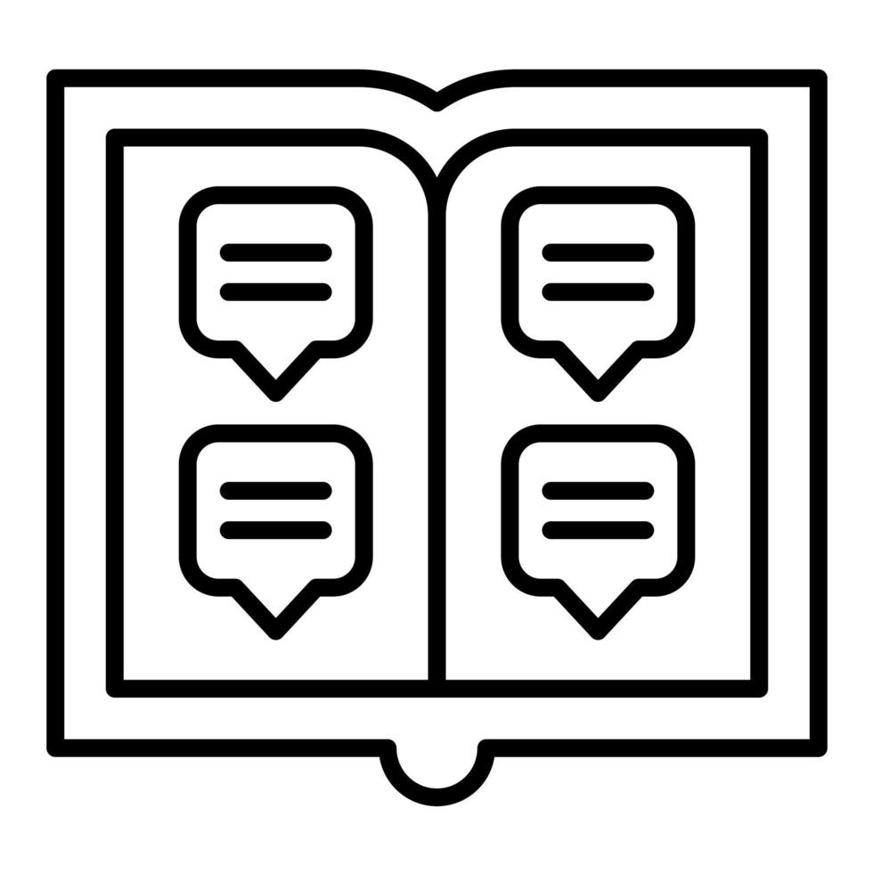 Open Book Line Icon vector