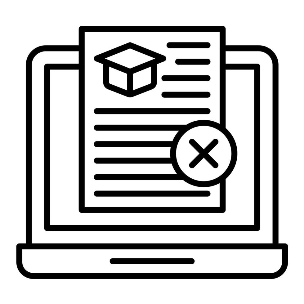 Rejected Assignment Line Icon vector