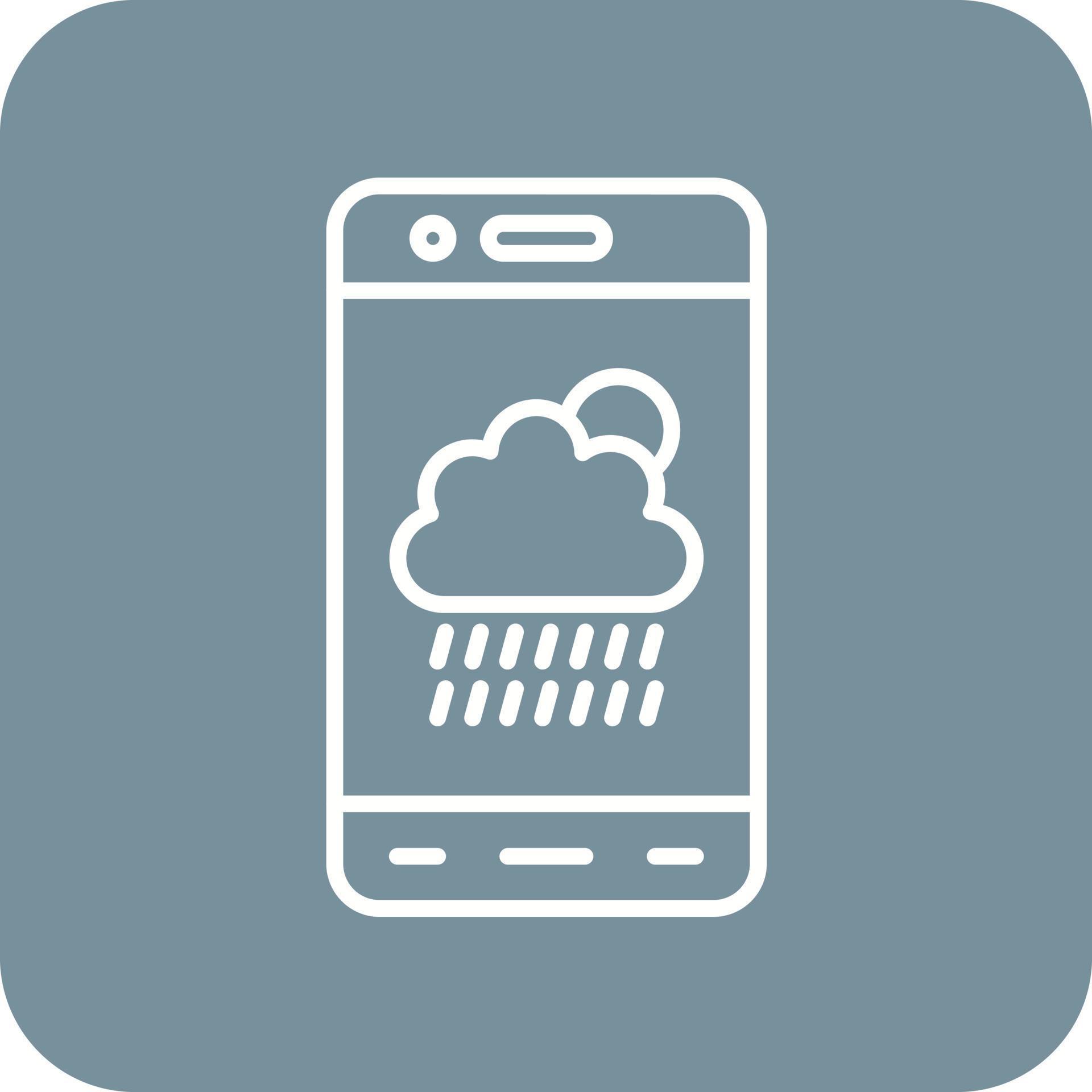 Mobile Weather Line Round Corner Background Icons 14809126 Vector Art