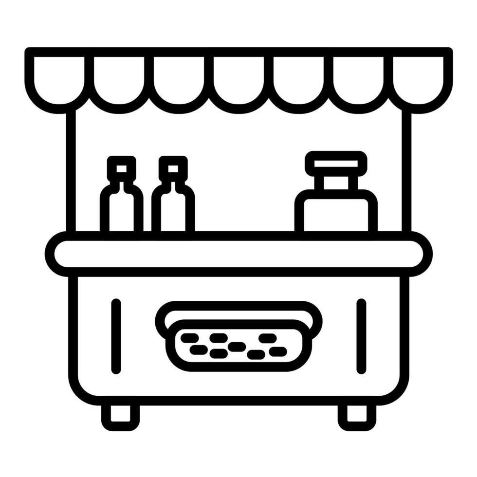 Hot Dog Stall Line Icon vector