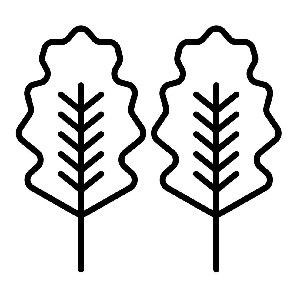 Oak Leaf Line Icon vector