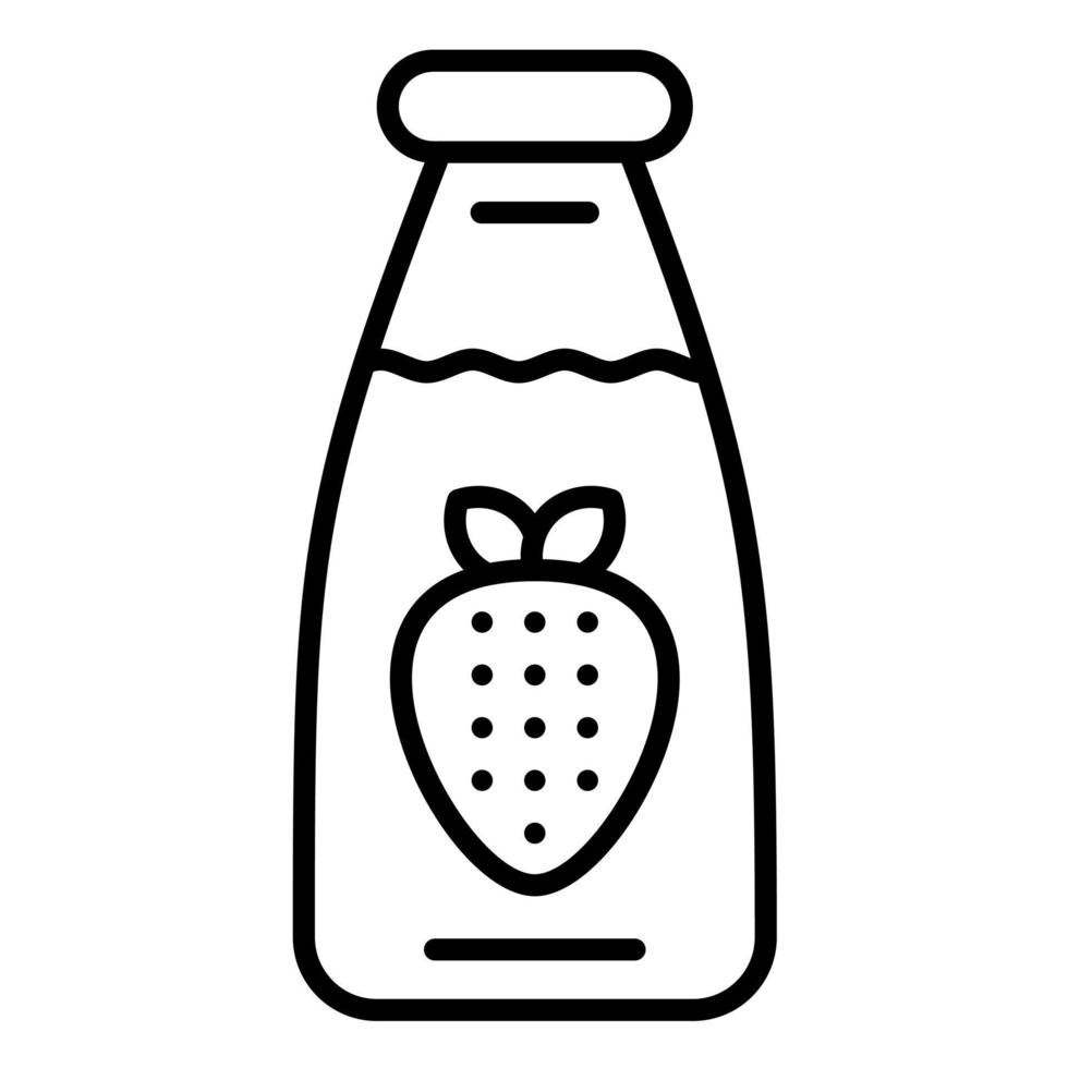 Strawberry Milk Line Icon vector