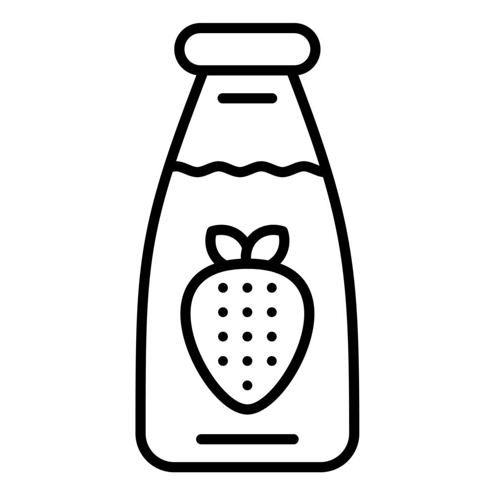 icono de línea de leche de fresa vector