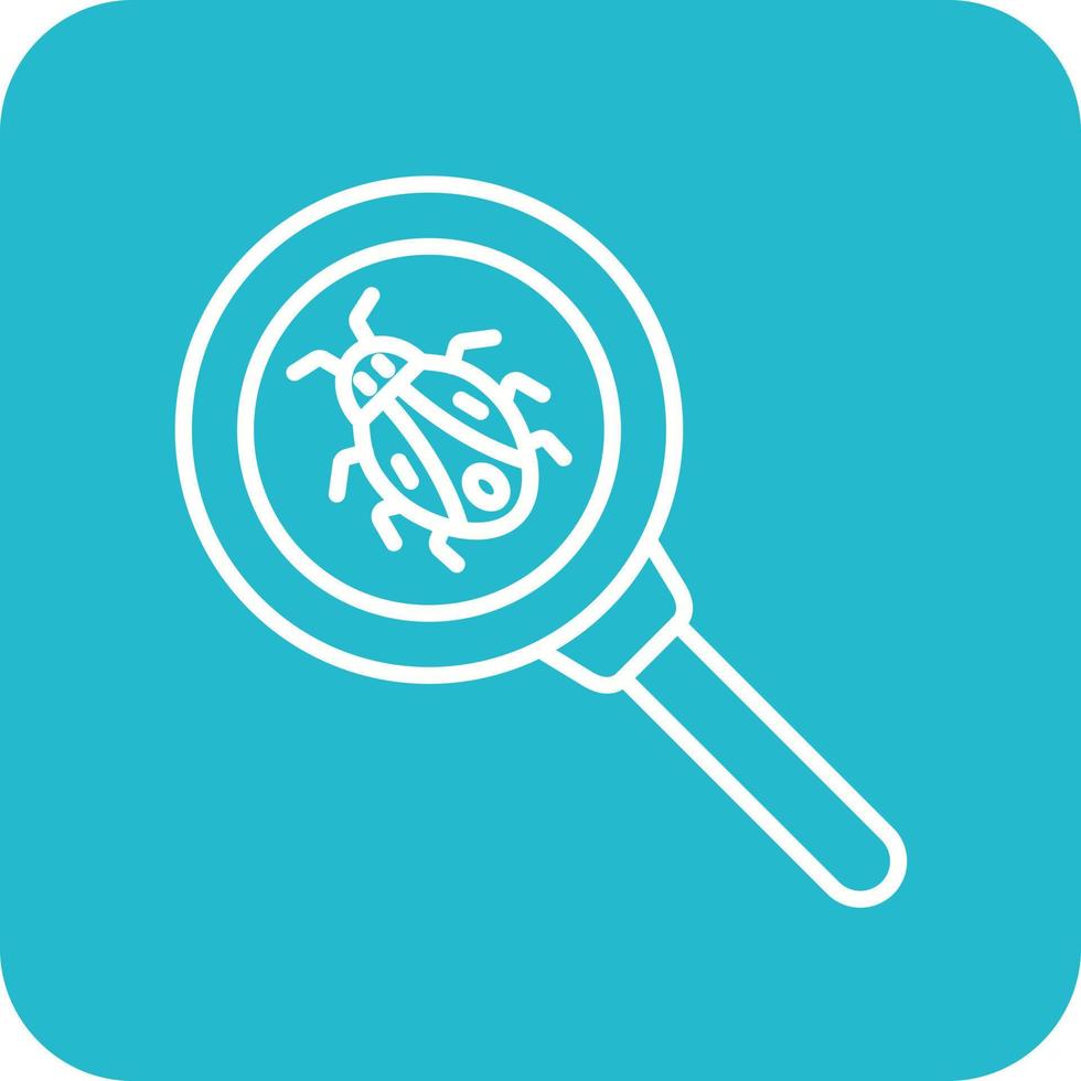 Bug Search Line Round Corner Background Icons vector