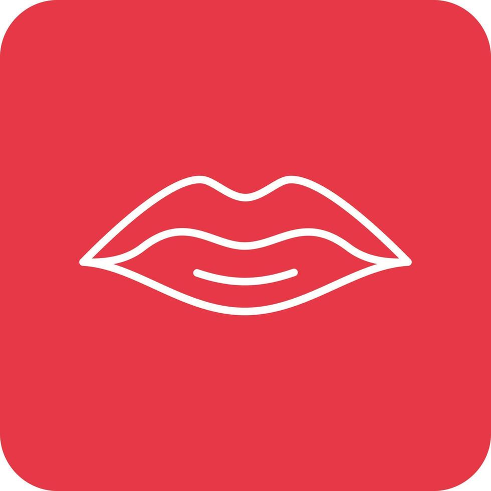 Lips Line Round Corner Background Icons vector
