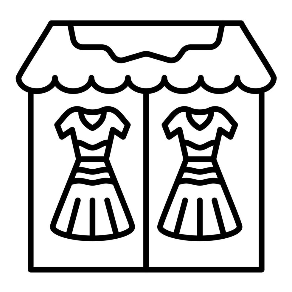 icono de línea de tienda de moda vector