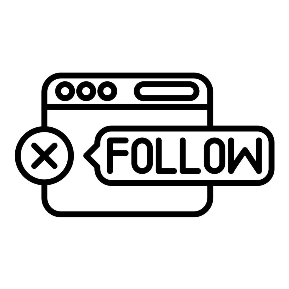 No Follow Line Icon vector
