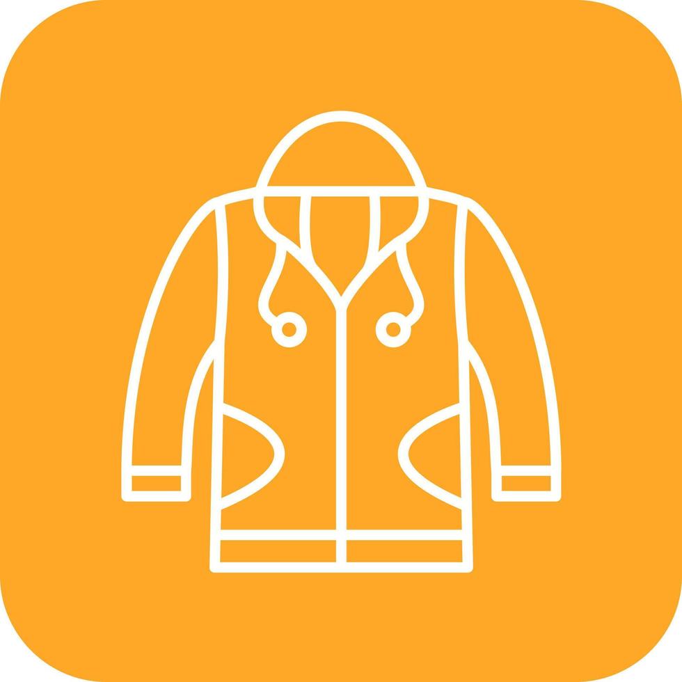 Hoodie Line Round Corner Background Icons vector