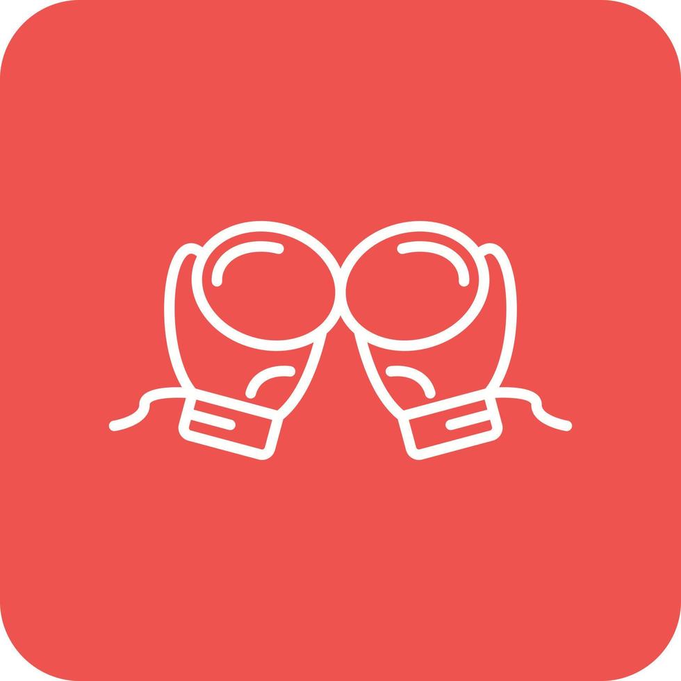 Boxing Gloves Line Round Corner Background Icons vector