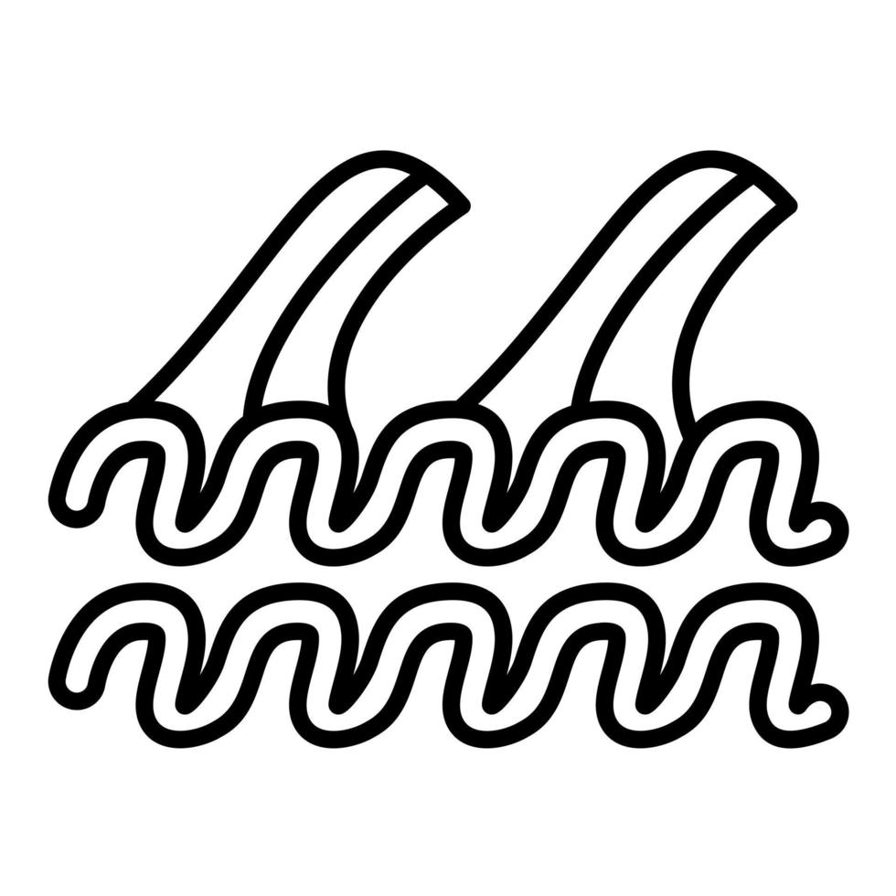 Ocean Waves Line Icon vector