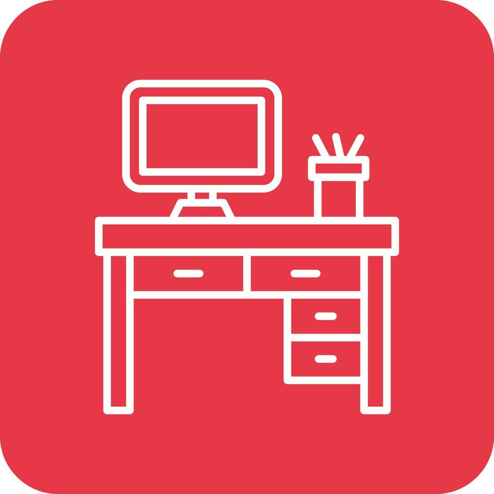 Desktop Table Line Round Corner Background Icons vector