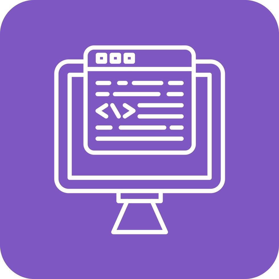 Programmer Line Round Corner Background Icons vector