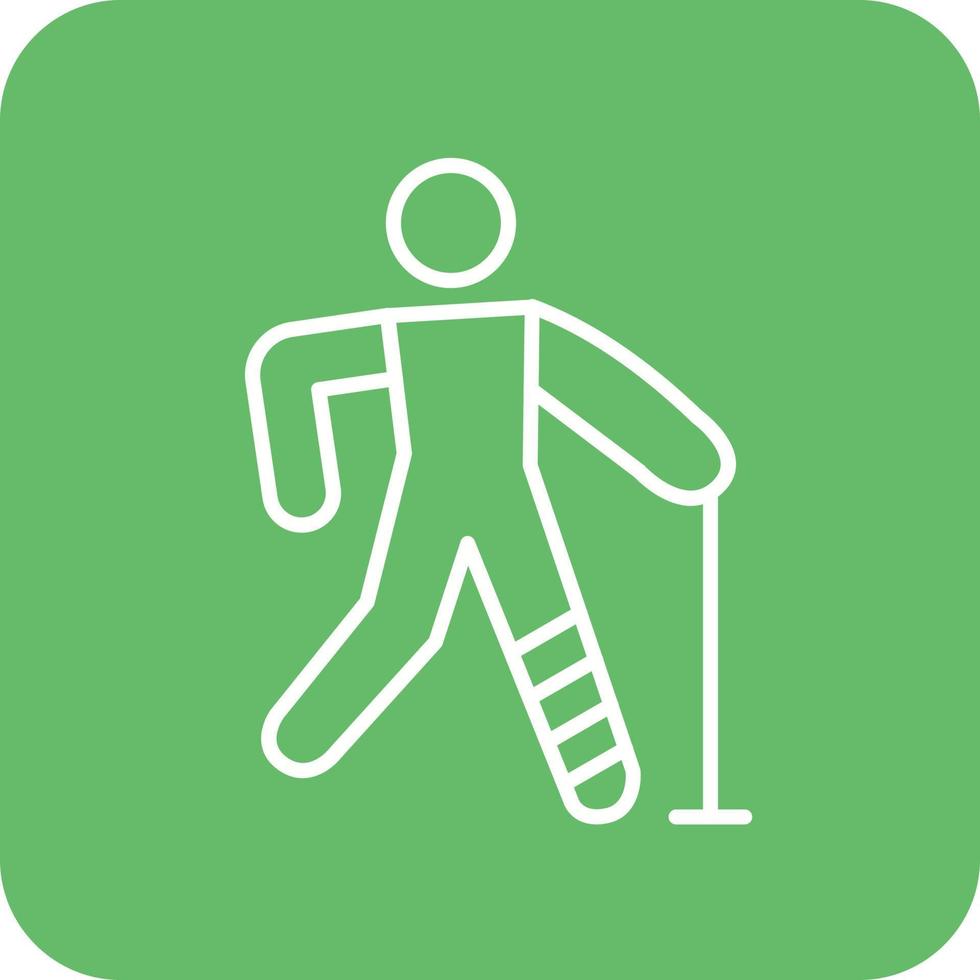 Broken Leg Line Round Corner Background Icons vector