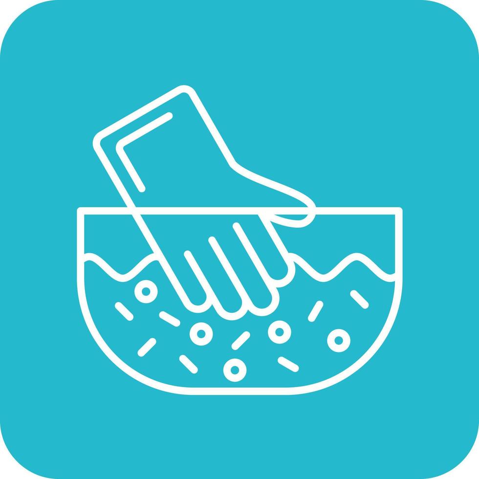Handwash Line Round Corner Background Icons vector