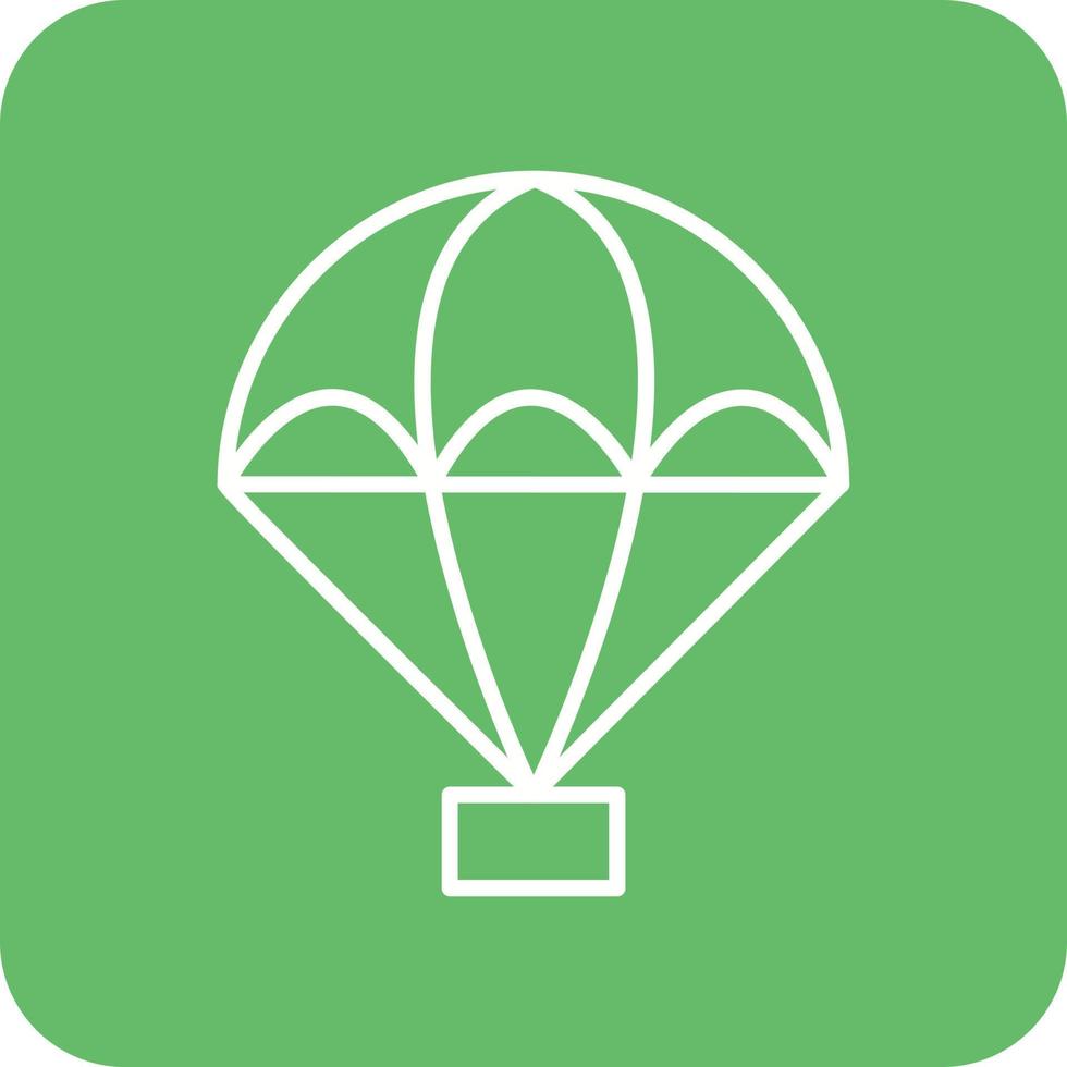 Parachute Line Round Corner Background Icons vector