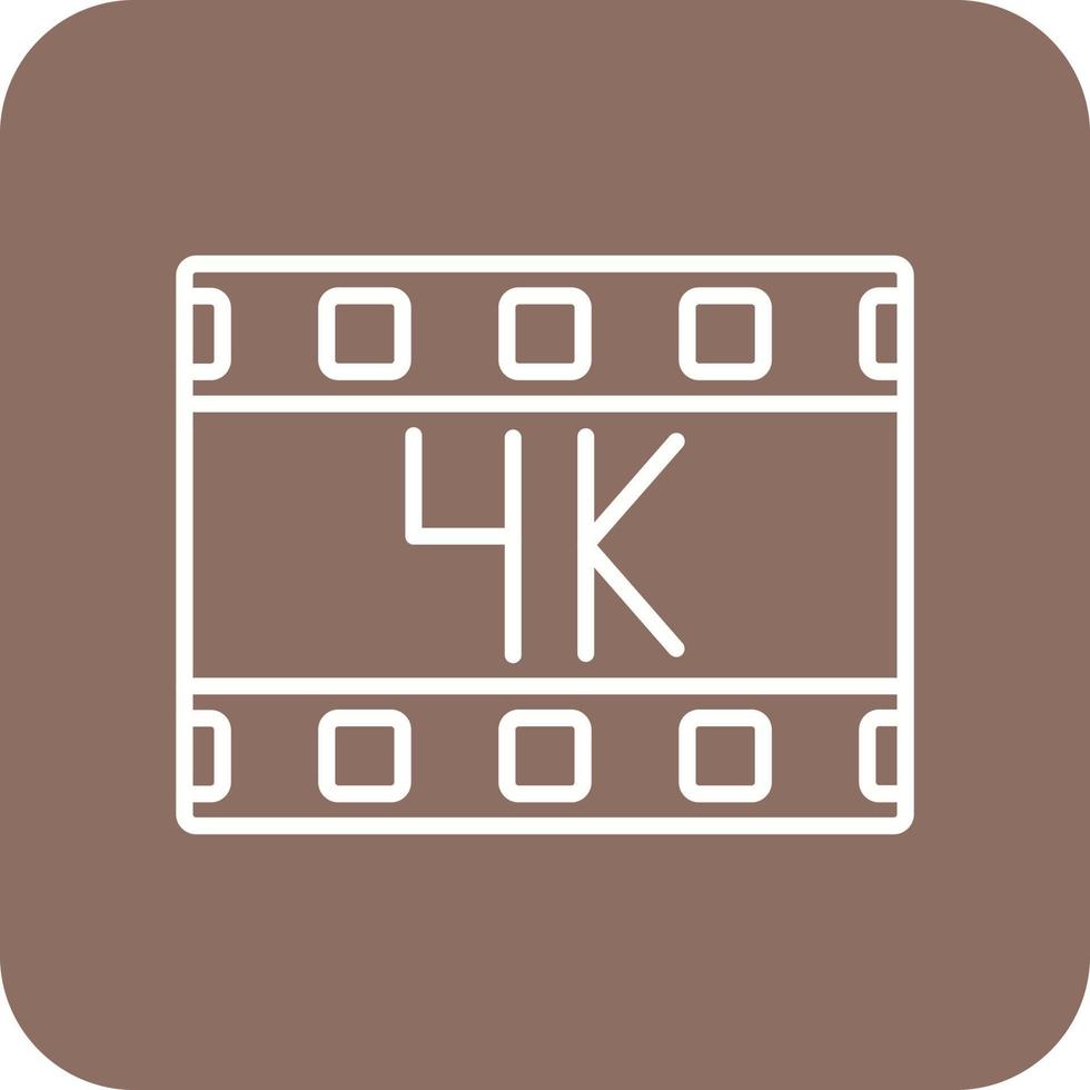 4k Film Line Round Corner Background Icons vector