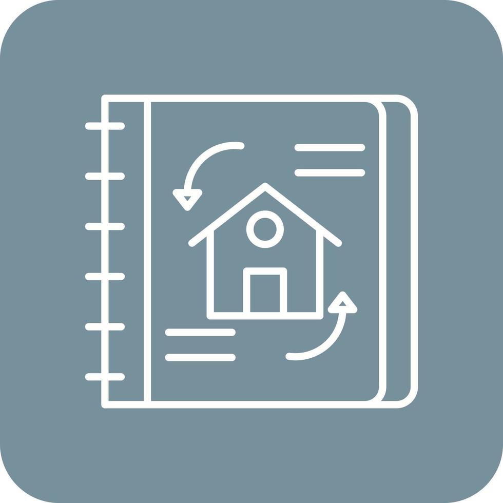 Engineering Sketch Line Round Corner Background Icons vector