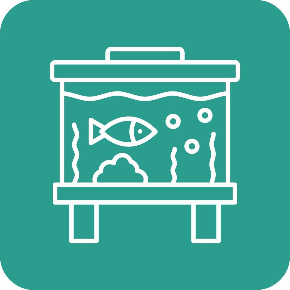 Fish Tank Line Round Corner Background Icons vector