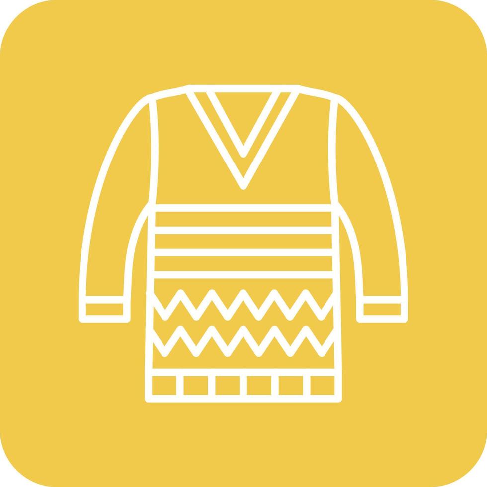 Sweater Line Round Corner Background Icons vector