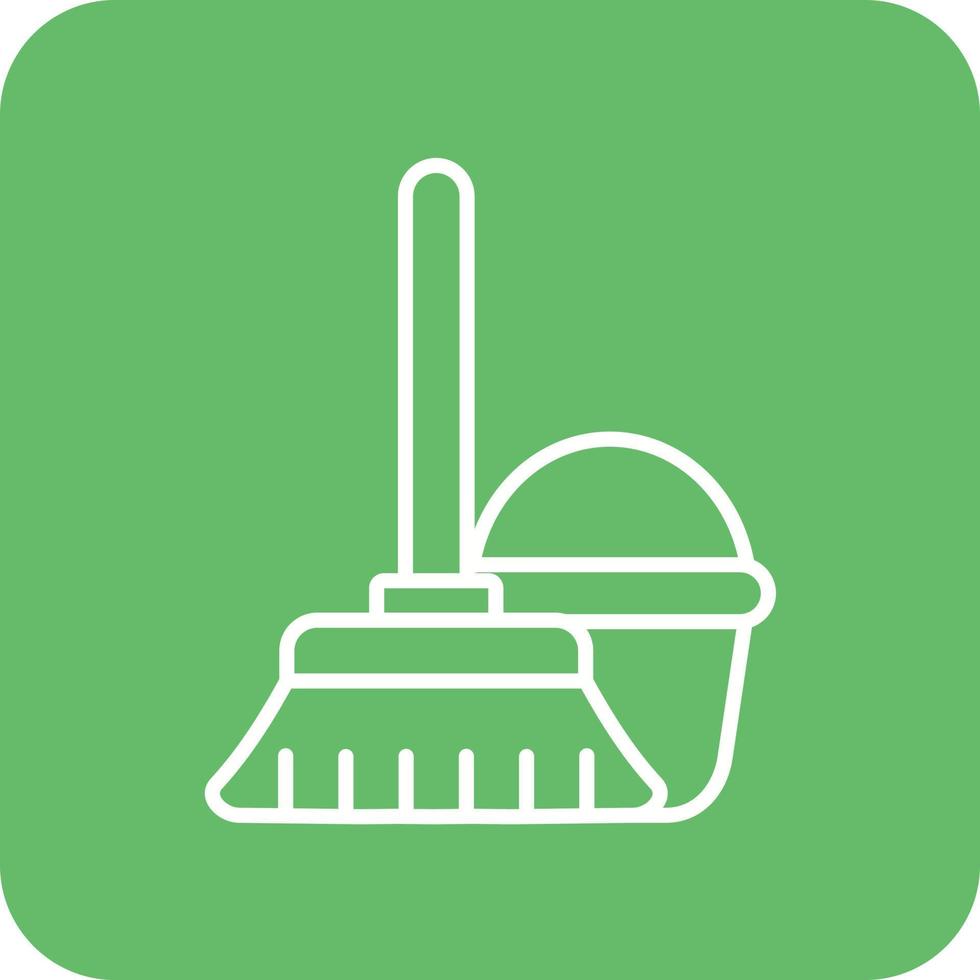 Mop Line Round Corner Background Icons vector