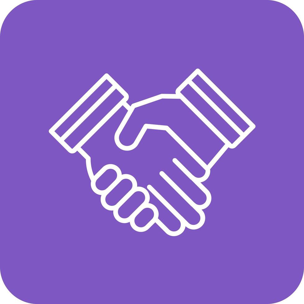 Handshake Line Round Corner Background Icons vector