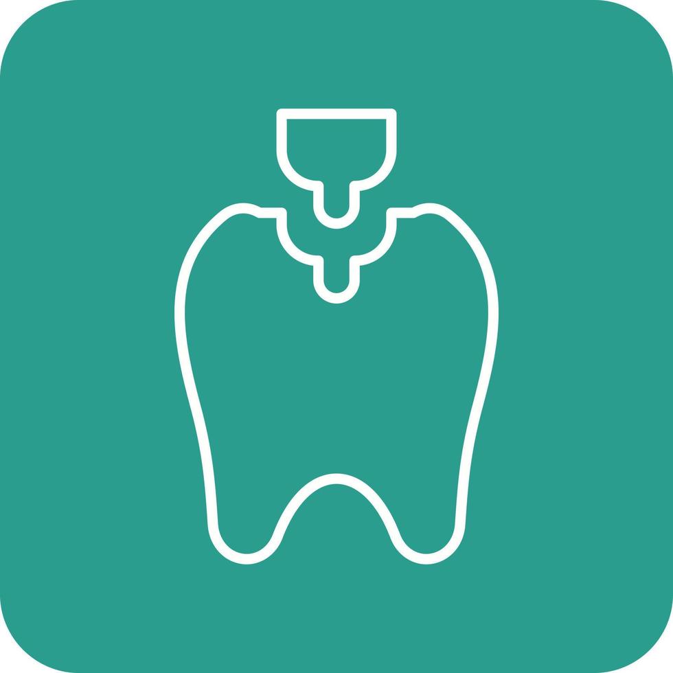 Dental Filling Line Round Corner Background Icons vector