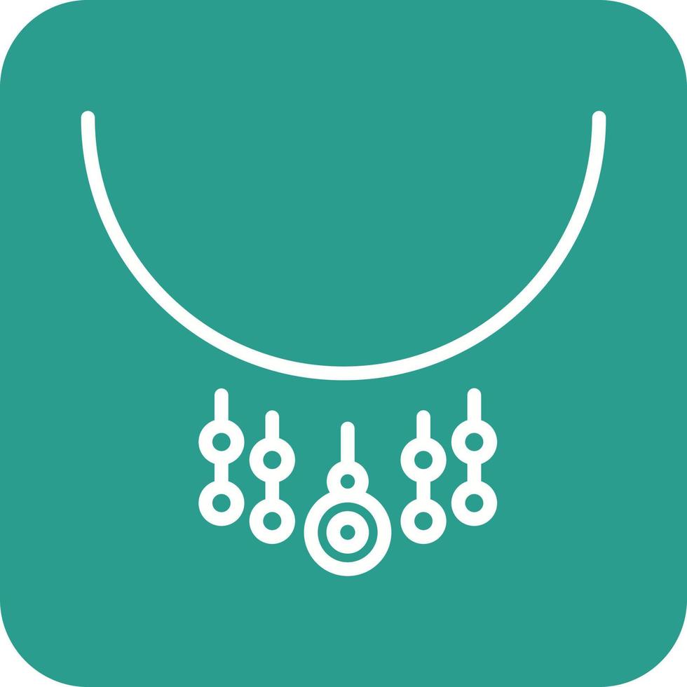 Necklace Line Round Corner Background Icons vector