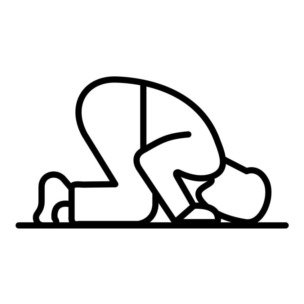 Sujud Line Icon vector