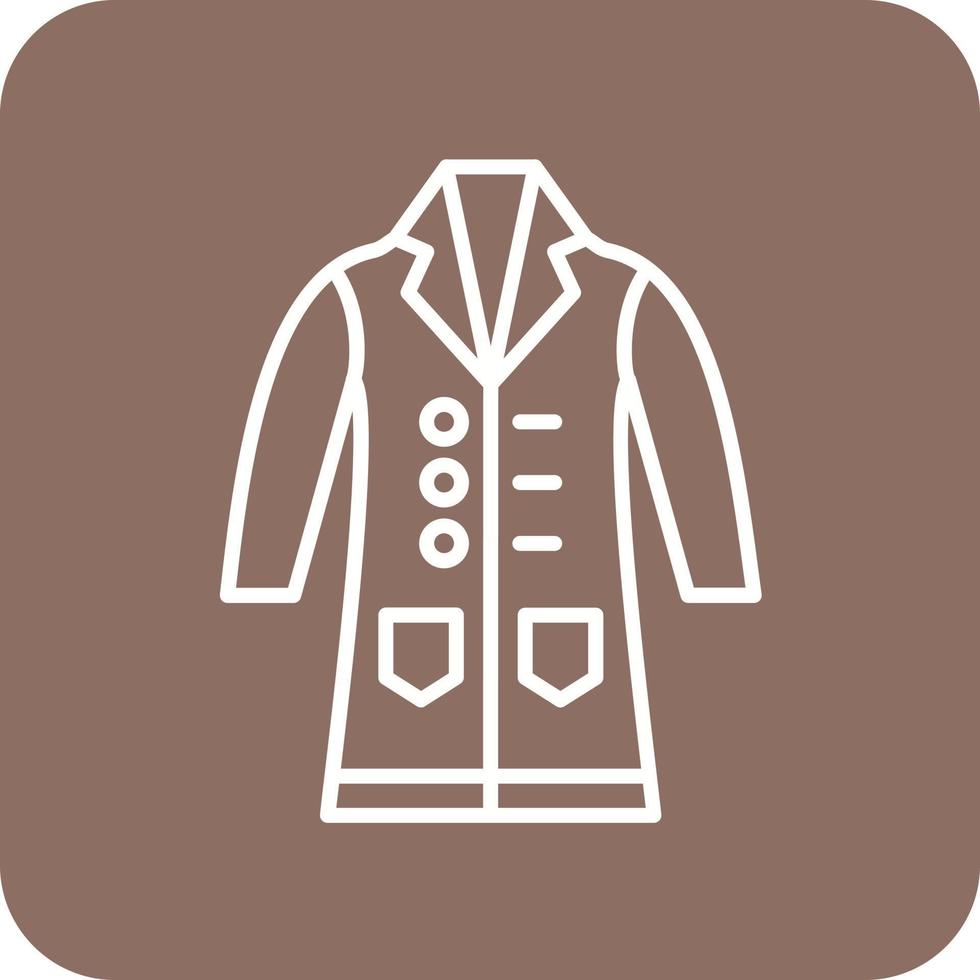 Lab Coat Line Round Corner Background Icons vector