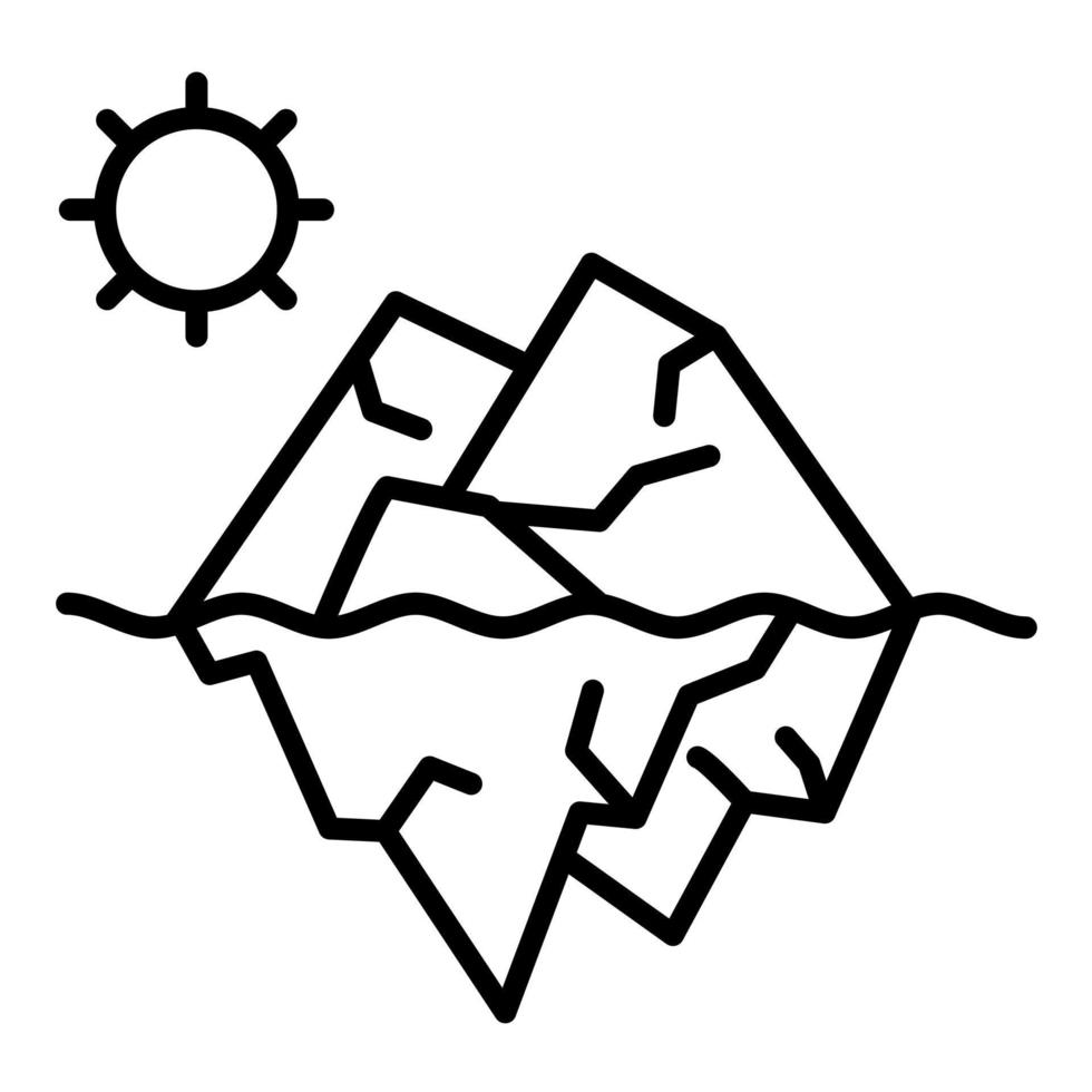 icono de línea de paisaje de iceberg vector